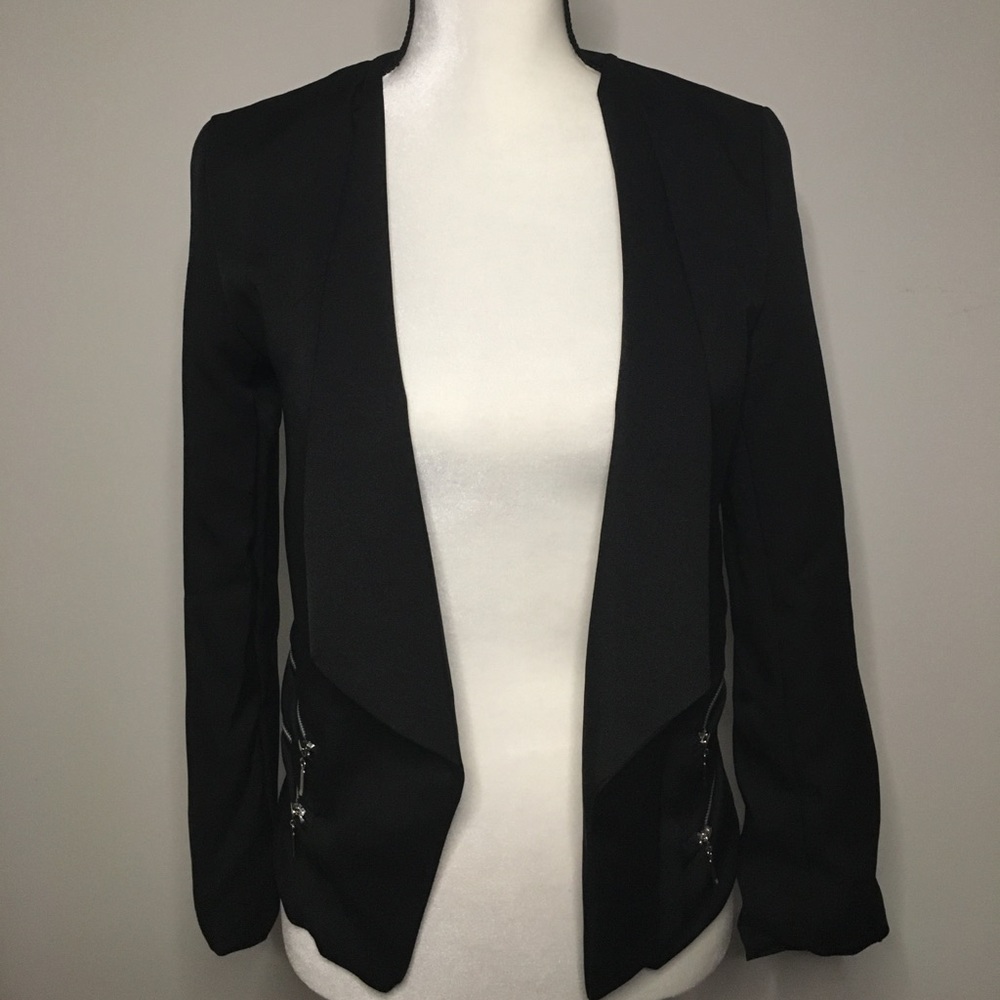 Moonar Open Lapel 4 Zipper Blazer Size S